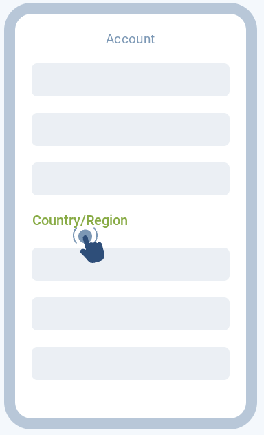 Select “Country/Region”