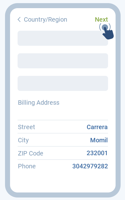 Address and payment