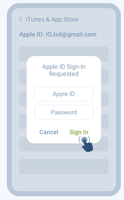 Sign in with the new account